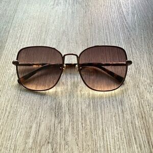 quay australia uptown brown oversized round glam retro sunglasses eyewear NEW